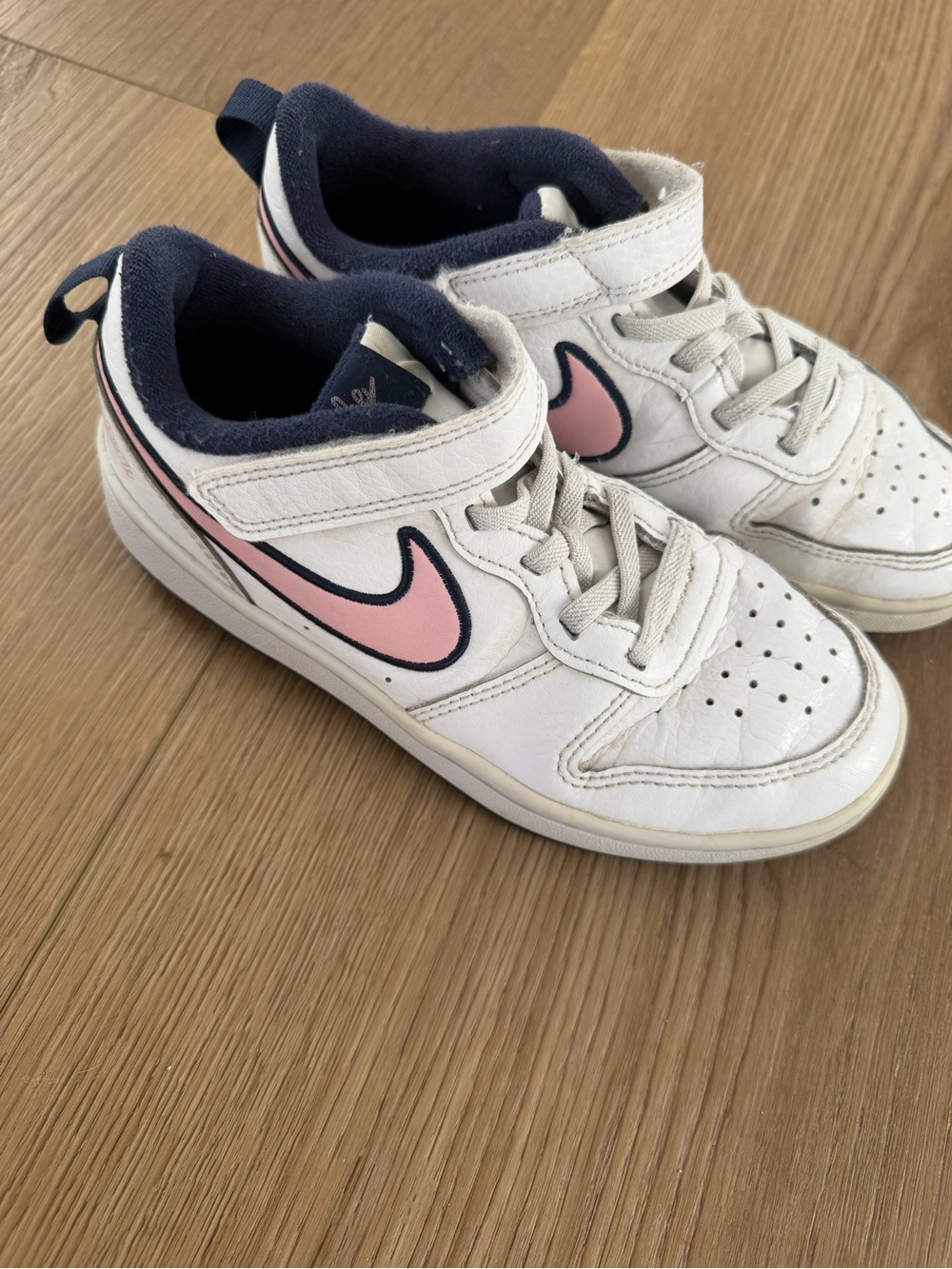 Nike Court Borough Low 2 SE Sneakers White Pink Navy DB3093-100 Size 1.5Y